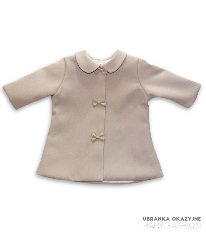 Płaszczyk beżowy z kołnierzykiem