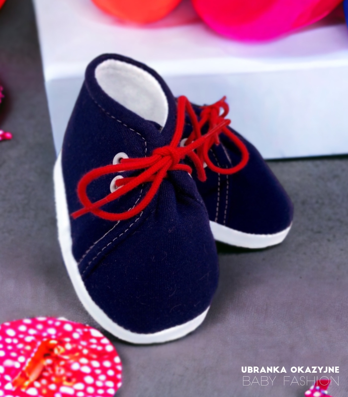 Buciki bawełniane granatowe