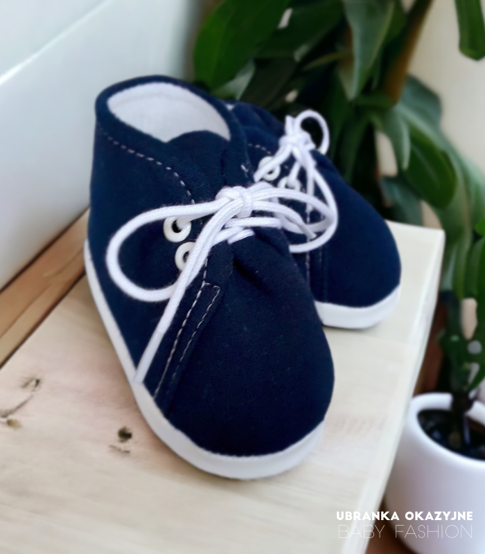 Buciki bawełniane granatowe