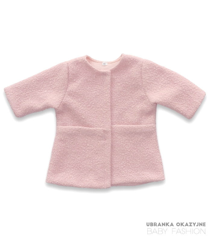 Płaszczyk buklowy pudrowy róż