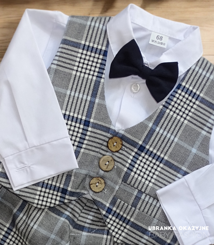 Ubranko do chrztu - Zestaw chłopięcy ERYK II z kamizelką