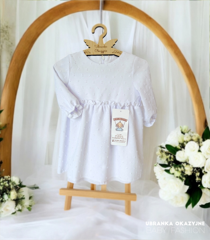 Sukienka do chrztu biała Klementynka