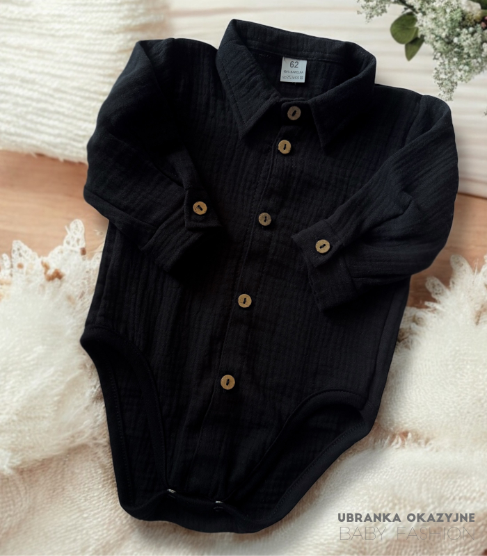 Koszulo-Body muślinowe czarne