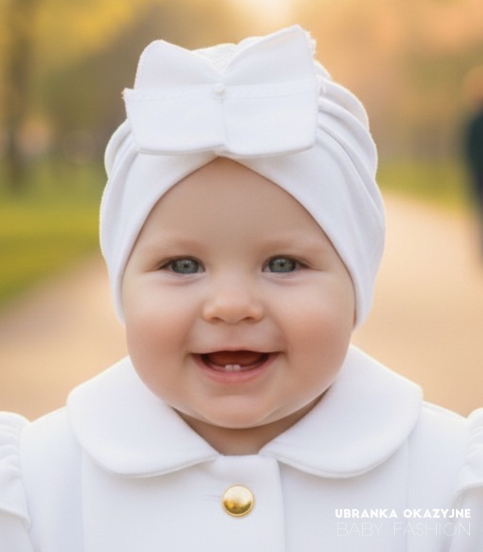 Turban Biały dla dziewczynki