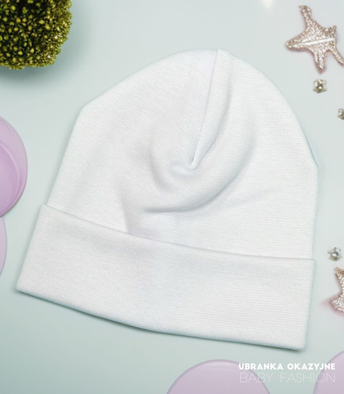 Czapka BIAŁA smerfetka dla małego dziecka