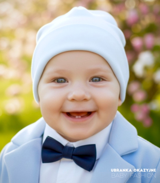 Czapka BIAŁA smerfetka dla małego dziecka