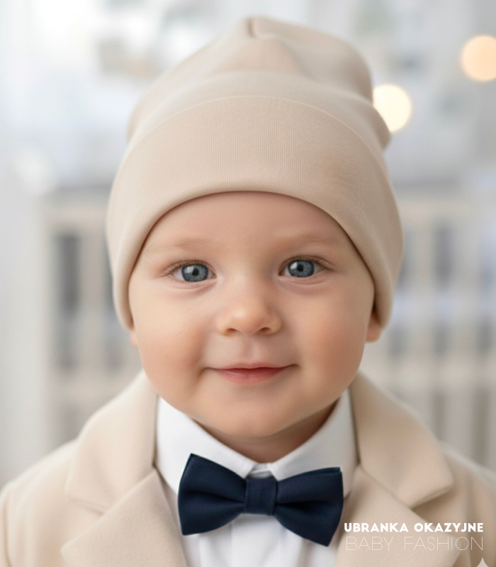 Czapka Beżowa smerfetka