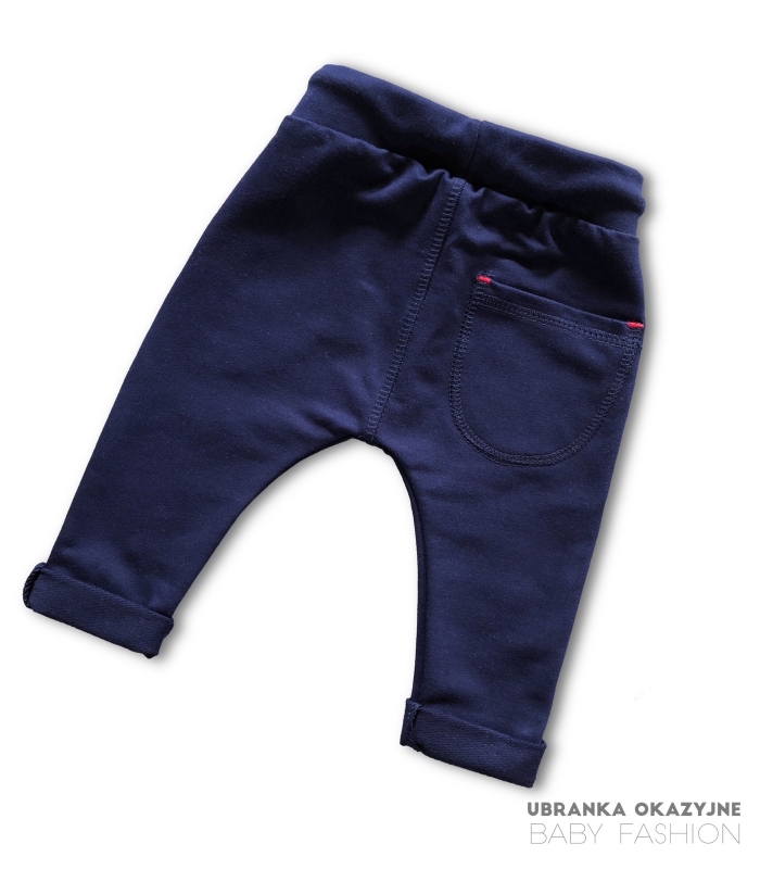 Spodnie granatowe z dzianiny